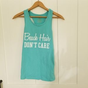 Beach Hair Don't Care Quote Graphic Tank